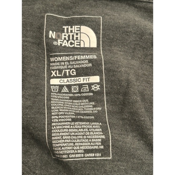 The North Face Classic Fit Women's XL V neck T-Shirt Pink Logo Extra Large‎ - Picture 6 of 6